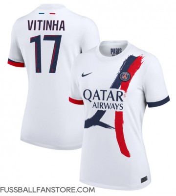 Paris Saint-Germain Vitinha #17 Replik Auswärtstrikot Damen 2024-25 Kurzarm